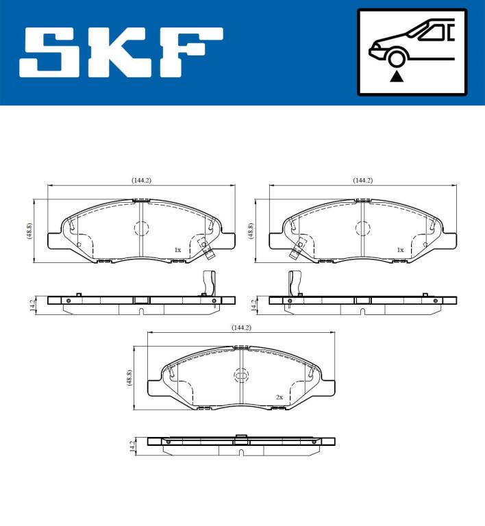 Jogo de 4 pastilhas de travão SKF ref. VKBP 81111 A